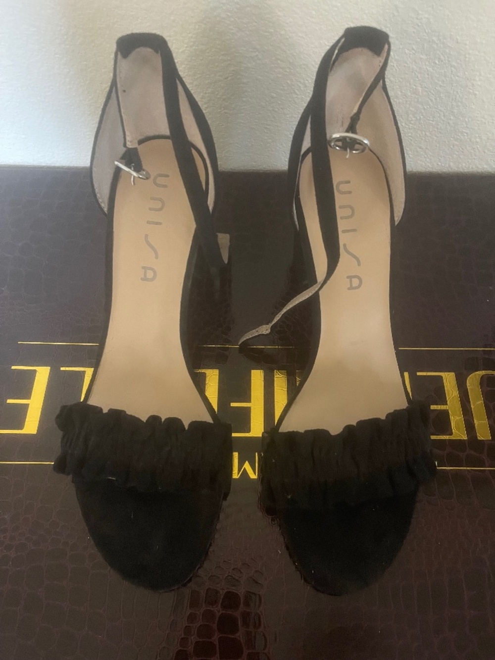 Black Formal Ruffle Heels